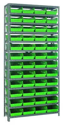 Quantum 1875-108GN Shelving Unit, 18"D x 36"L x 75"H, 400 lb capacity, Galvanized