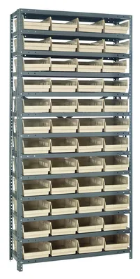 Quantum 1875-108IV Shelving Unit, 18"D x 36"L x 75"H, 400 lb capacity, Galvanized