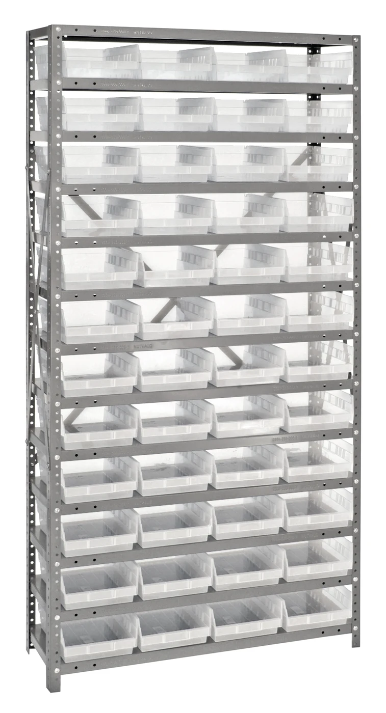 Quantum 1875-108CL Shelving Unit, 18"D x 36"L x 75"H, 400 lb capacity, Galvanized
