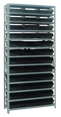 Quantum 1875-110BK Shelving Unit, 18"D x 36"L x 75"H, 400 lb capacity, Galvanized