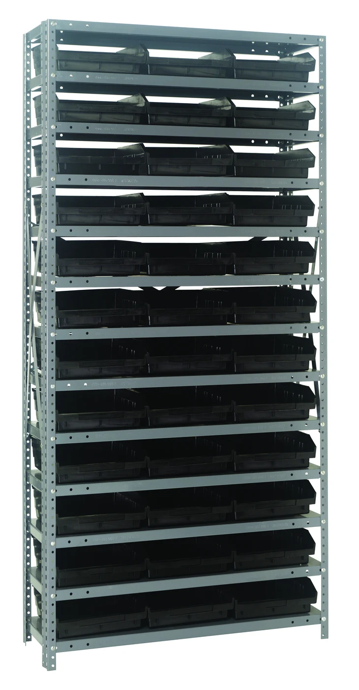 Quantum 1875-110BK Shelving Unit, 18"D x 36"L x 75"H, 400 lb capacity, Galvanized