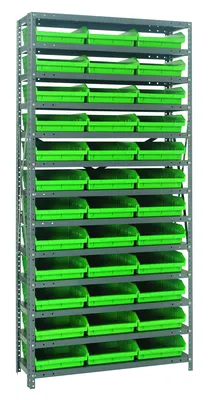 Quantum 1875-110GN Shelving Unit, 18"D x 36"L x 75"H, 400 lb capacity, Galvanized