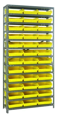 Quantum 1875-110YL Shelving Unit, 18"D x 36"L x 75"H, 400 lb capacity, Galvanized