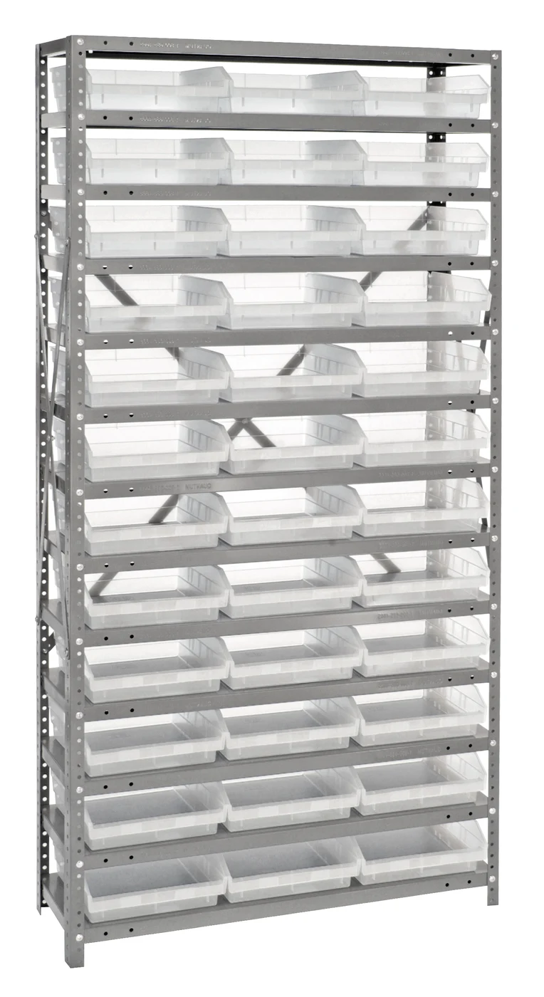 Quantum 1875-110CL Shelving Unit, 18"D x 36"L x 75"H, 400 lb capacity, Galvanized