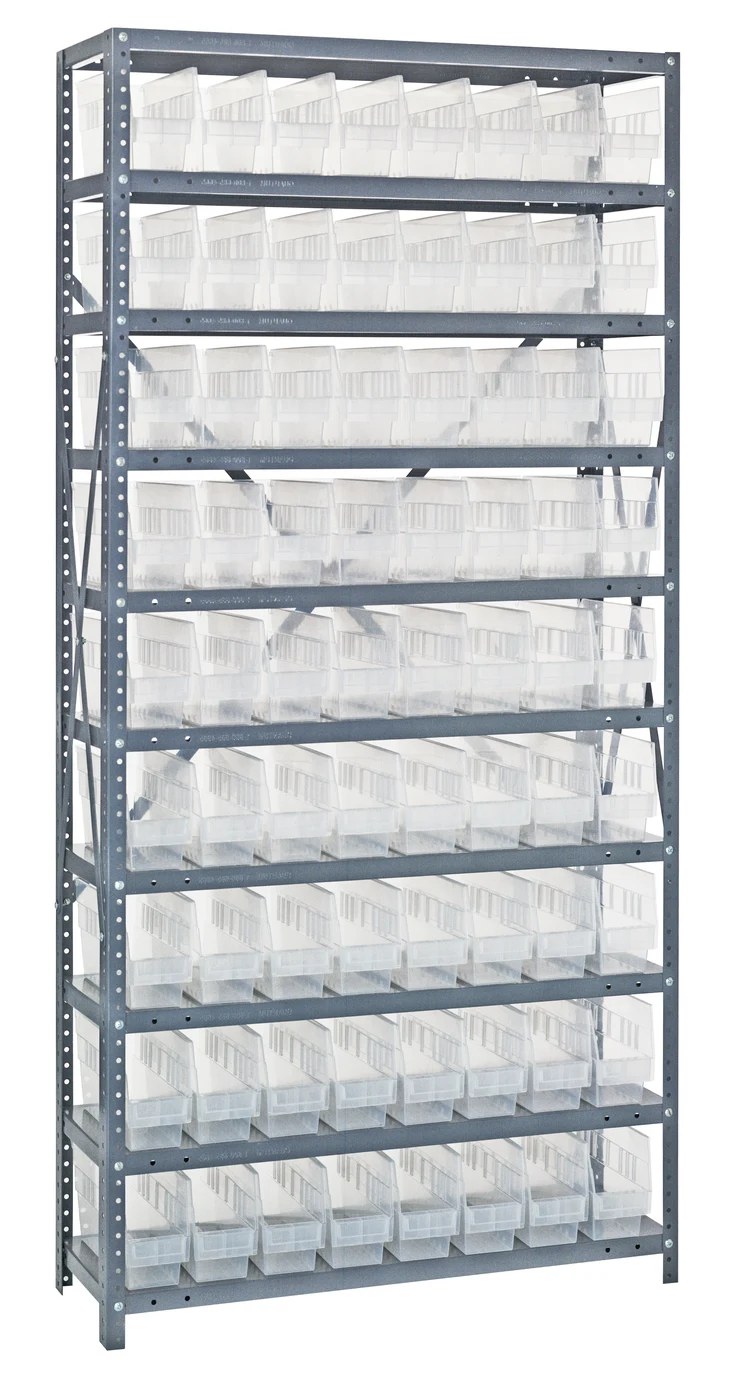 Quantum 1875-203CL Shelving Unit, 18"D x 36"L x 75"H, 400 lb capacity, Galvanized