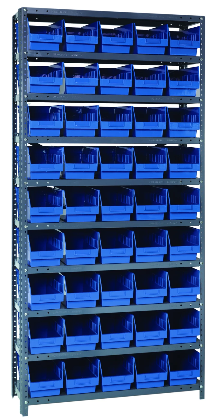 Quantum 1875-204BL Shelving Unit, 18"D x 36"L x 75"H, 400 lb capacity, Galvanized