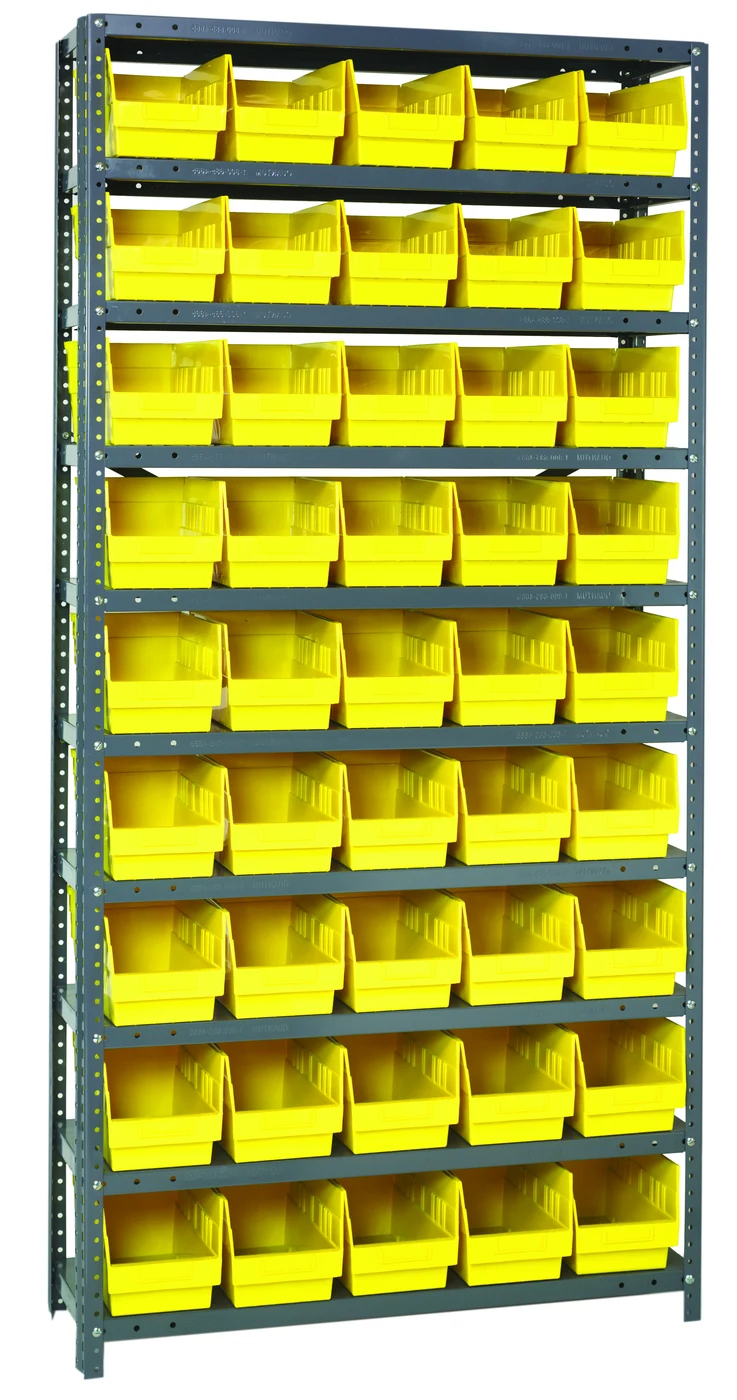Quantum 1875-204YL Shelving Unit, 18"D x 36"L x 75"H, 400 lb capacity, Galvanized