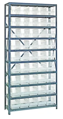 Quantum 1875-204CL Shelving Unit, 18"D x 36"L x 75"H, 400 lb capacity, Galvanized