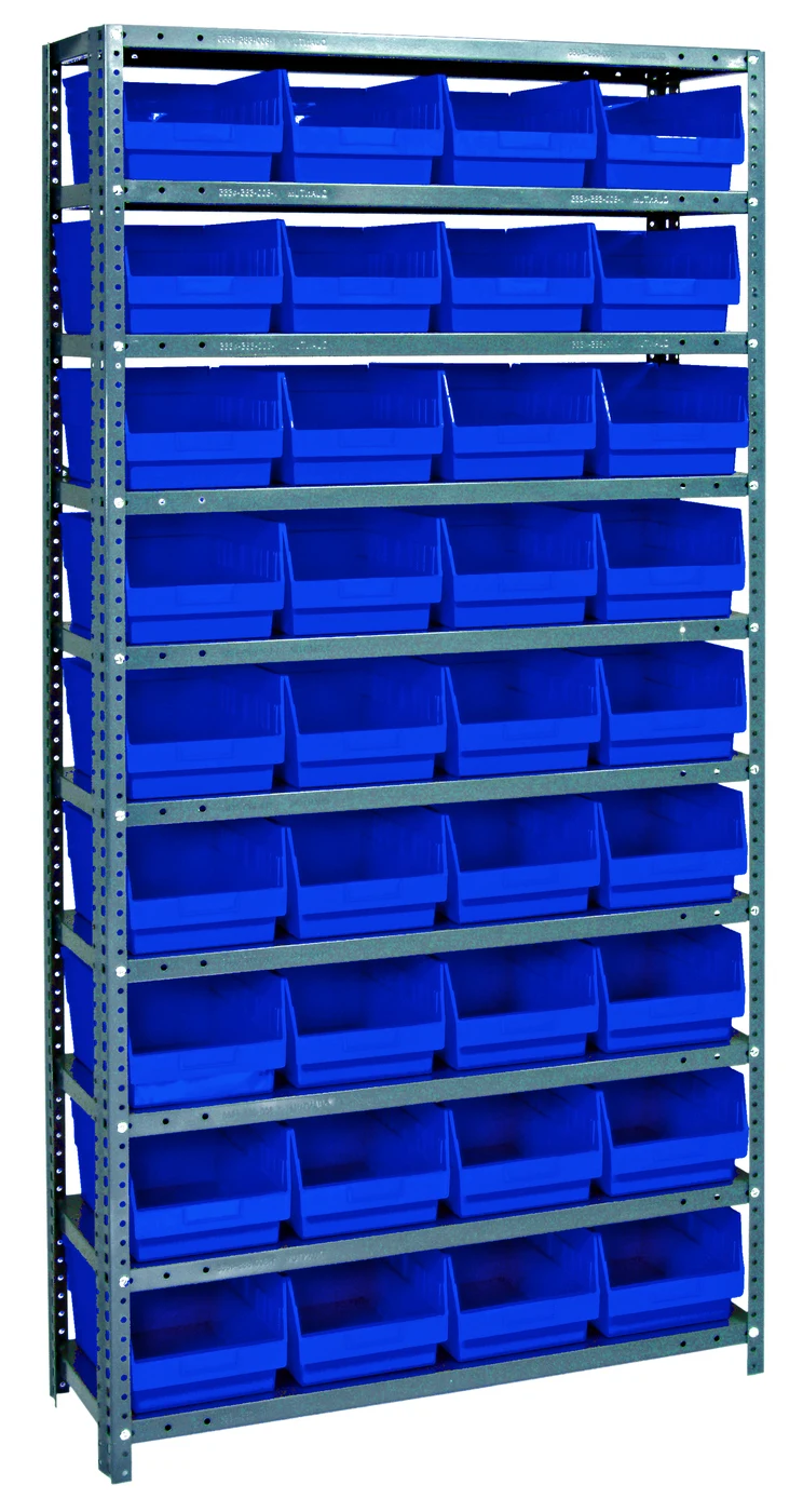 Quantum 1875-208BL Shelving Unit, 18"D x 36"L x 75"H, 400 lb capacity, Galvanized