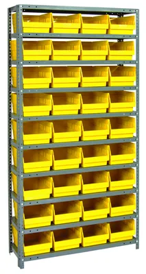 Quantum 1875-208YL Shelving Unit, 18"D x 36"L x 75"H, 400 lb capacity, Galvanized
