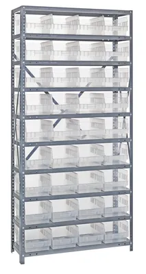 Quantum 1875-208CL Shelving Unit, 18"D x 36"L x 75"H, 400 lb capacity, Galvanized