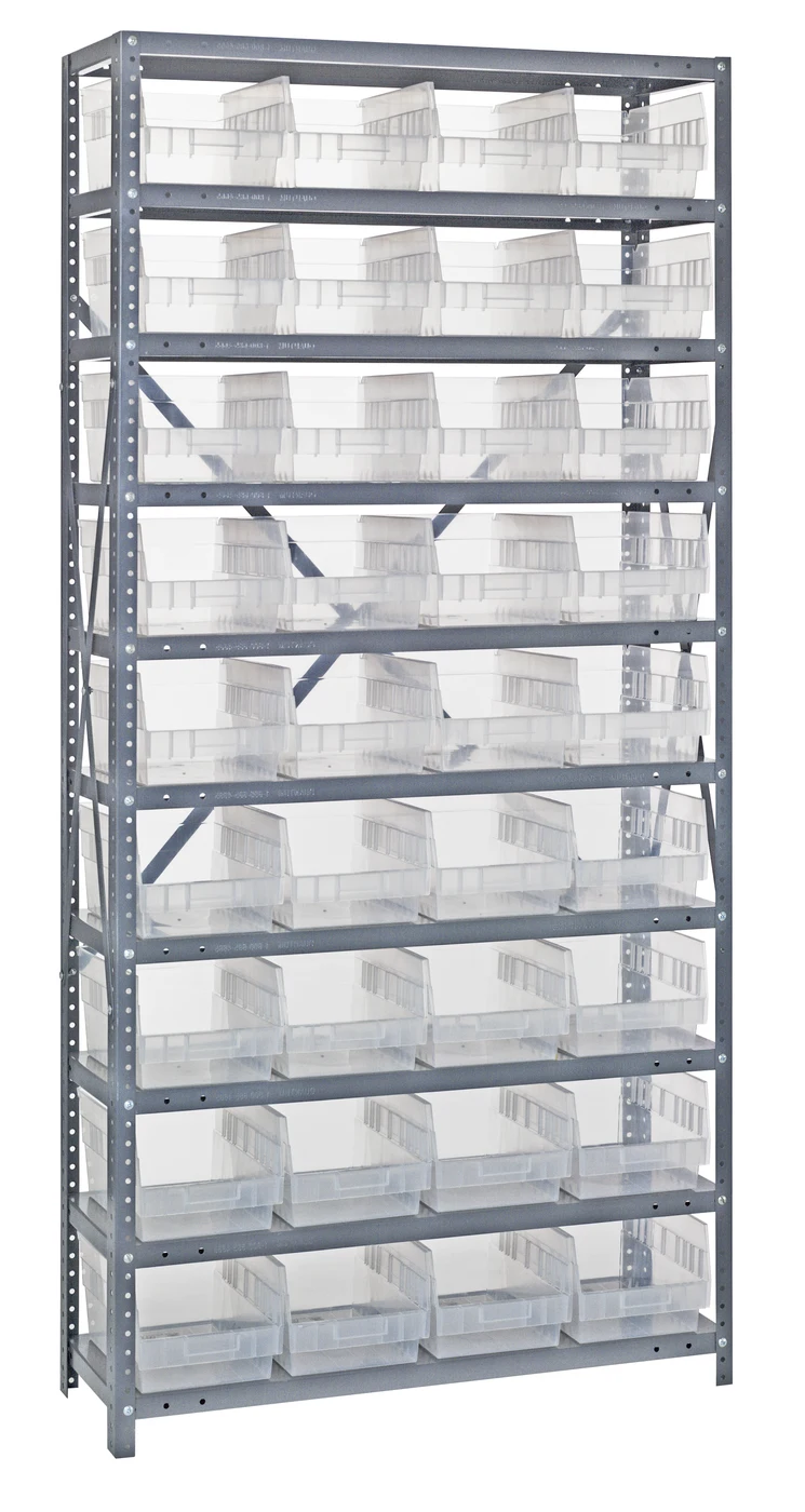 Quantum 1875-208CL Shelving Unit, 18"D x 36"L x 75"H, 400 lb capacity, Galvanized