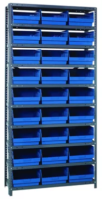 Quantum 1875-210BL Shelving Unit, 18"D x 36"L x 75"H, 400 lb capacity, Galvanized
