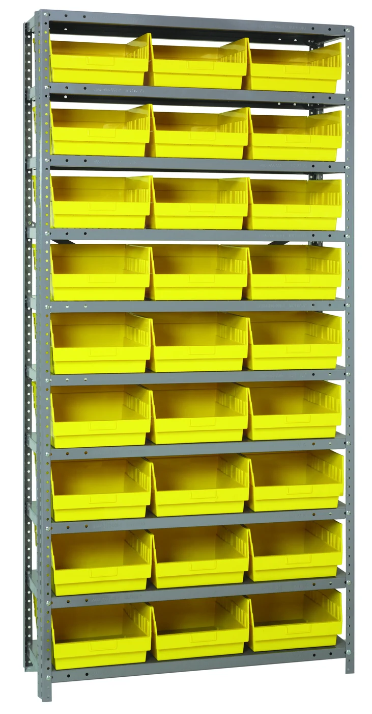 Quantum 1875-210YL Shelving Unit, 18"D x 36"L x 75"H, 400 lb capacity, Galvanized