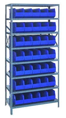 Quantum 1875-461BL Shelving Unit, 18"D x 36"L x 75"H, 400 lb capacity, Galvanized