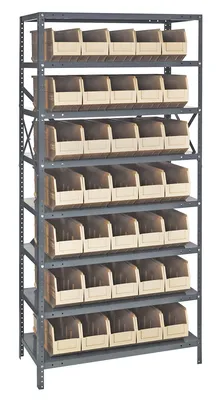 Quantum 1875-461IV Shelving Unit, 18"D x 36"L x 75"H, 400 lb capacity, Galvanized