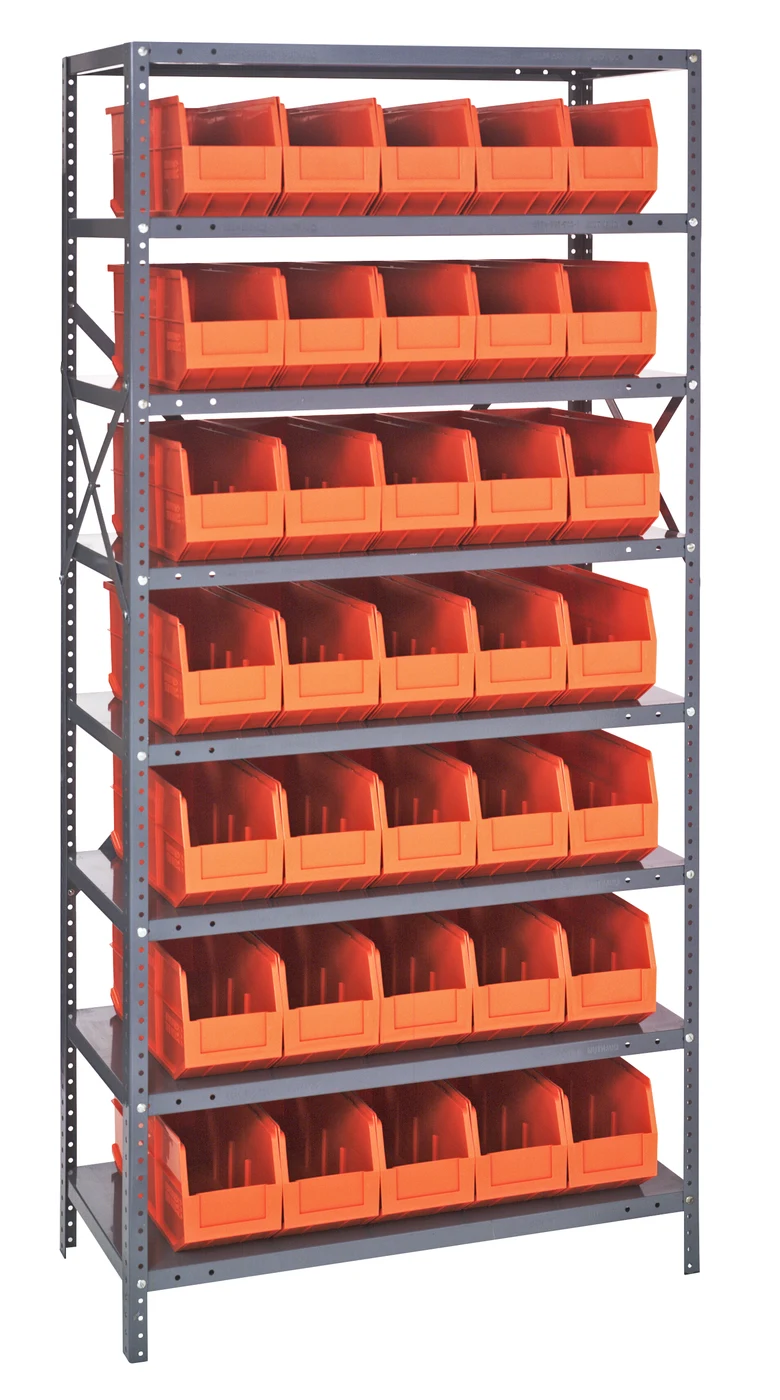 Quantum 1875-461OR Shelving Unit, 18"D x 36"L x 75"H, 400 lb capacity, Galvanized