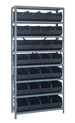 Quantum 1875-463BK Shelving Unit, 18"D x 36"L x 75"H, 400 lb capacity, Galvanized