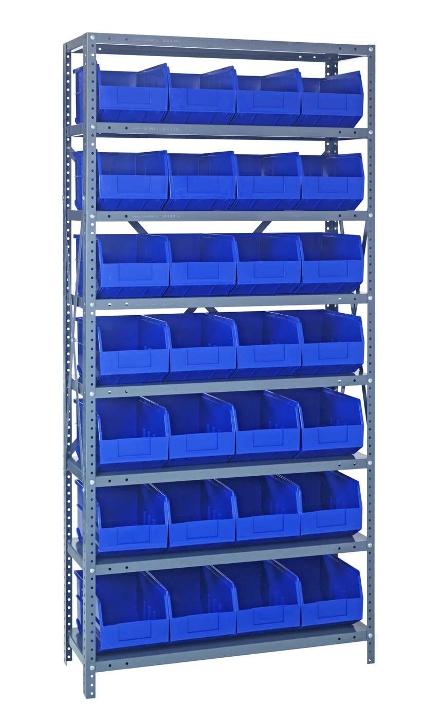 Quantum 1875-463BL Shelving Unit, 18"D x 36"L x 75"H, 400 lb capacity, Galvanized