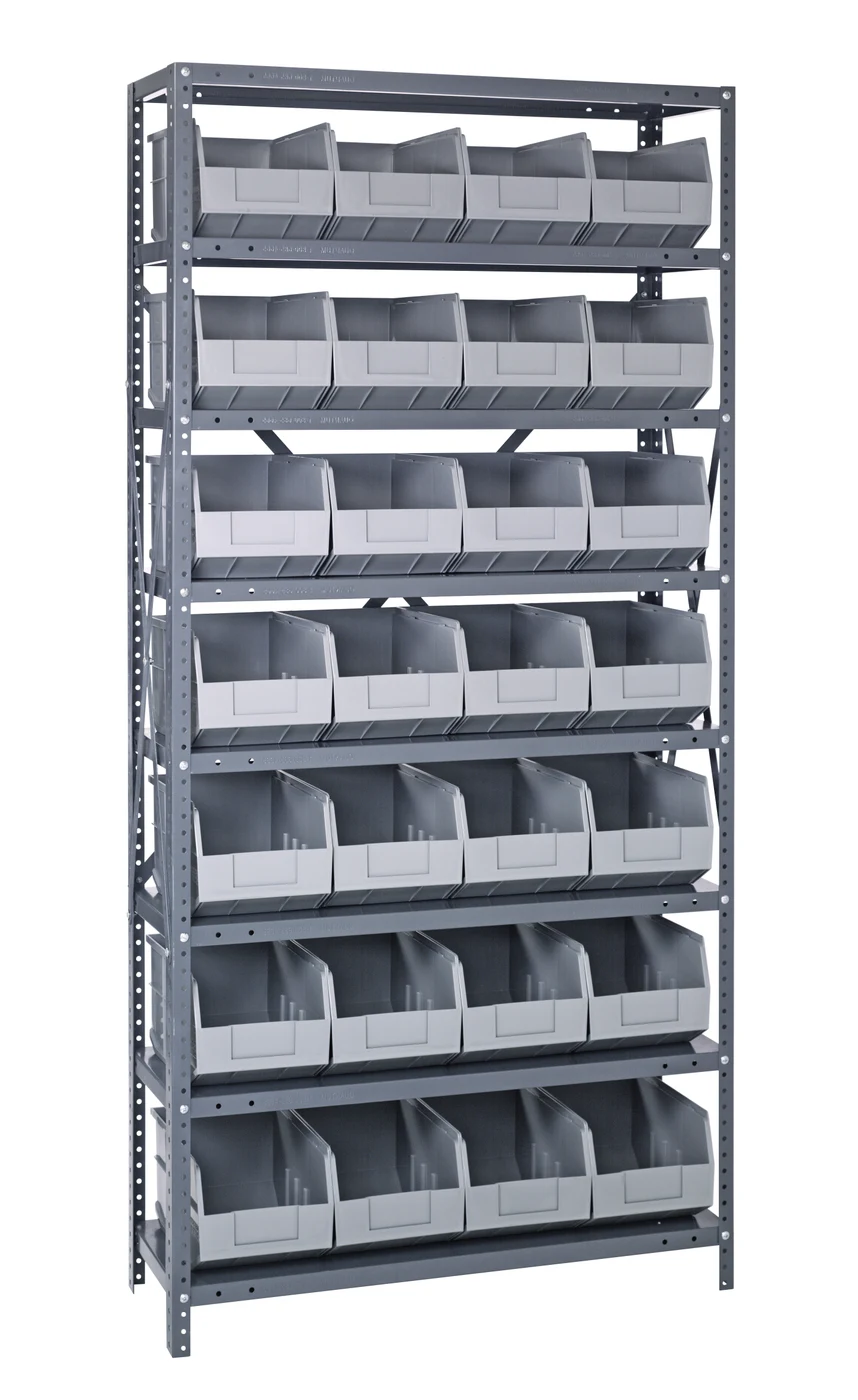 Quantum 1875-463GY Shelving Unit, 18"D x 36"L x 75"H, 400 lb capacity, Galvanized