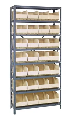 Quantum 1875-463IV Shelving Unit, 18"D x 36"L x 75"H, 400 lb capacity, Galvanized