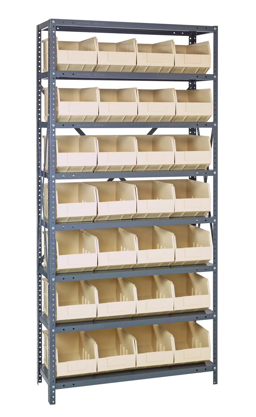 Quantum 1875-463IV Shelving Unit, 18"D x 36"L x 75"H, 400 lb capacity, Galvanized