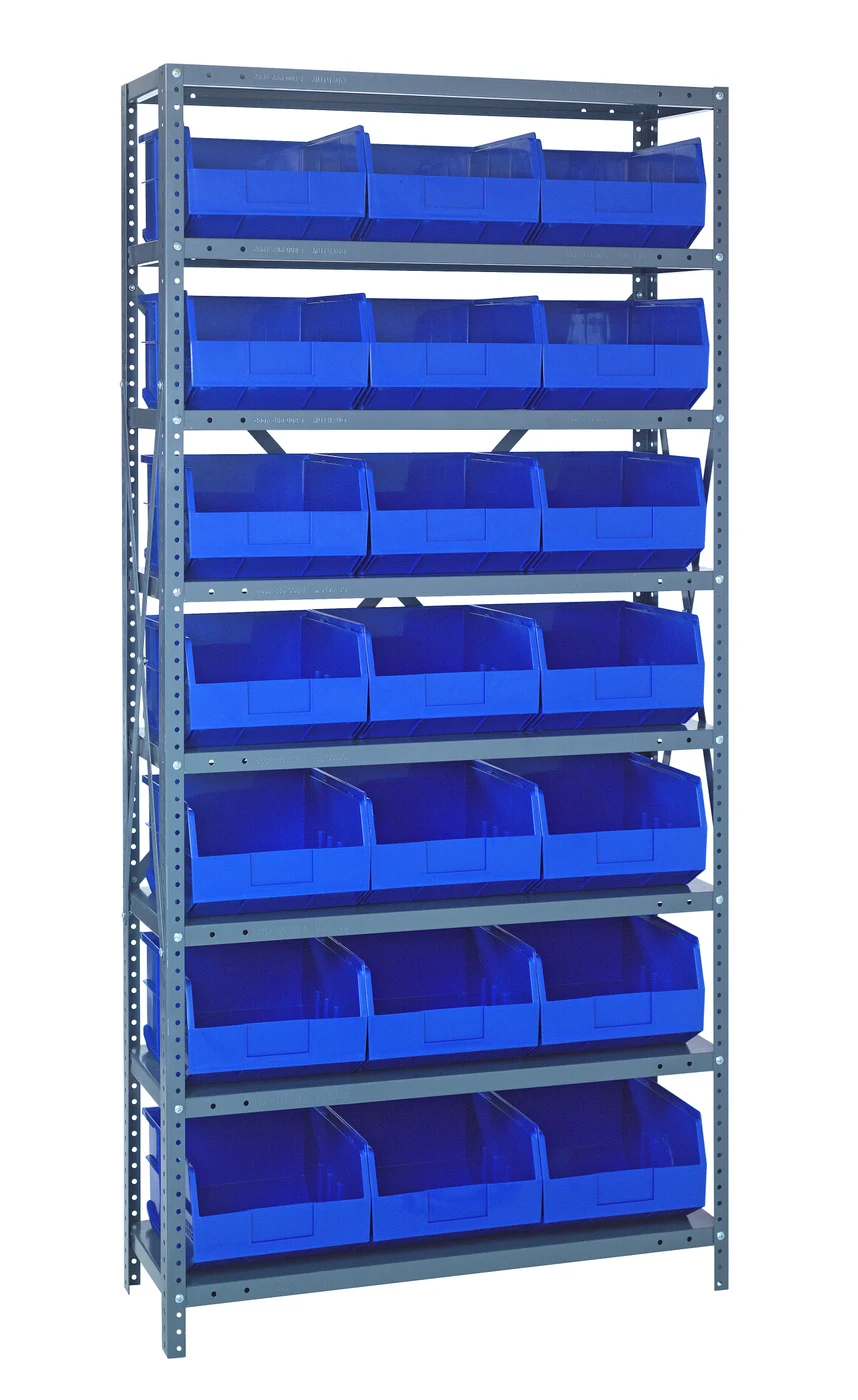 Quantum 1875-465BL Shelving Unit, 18"D x 36"L x 75"H, 400 lb capacity, Galvanized