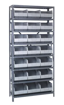 Quantum 1875-465GY Shelving Unit, 18"D x 36"L x 75"H, 400 lb capacity, Galvanized