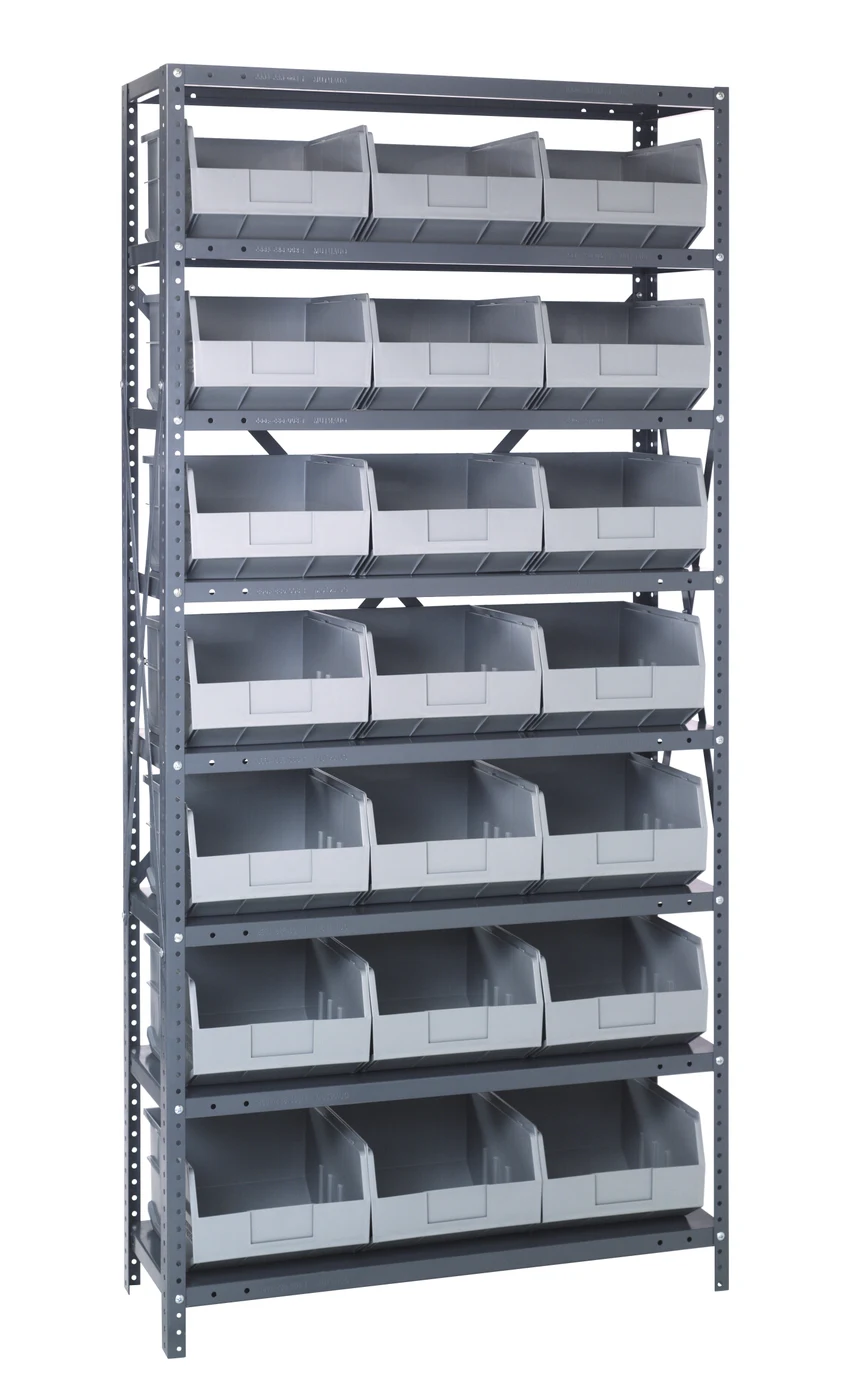Quantum 1875-465GY Shelving Unit, 18"D x 36"L x 75"H, 400 lb capacity, Galvanized