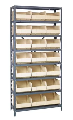 Quantum 1875-465IV Shelving Unit, 18"D x 36"L x 75"H, 400 lb capacity, Galvanized
