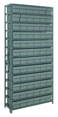 Quantum 1875-602GY Shelving Unit, 18"D x 36"L x 75"H, 400 lb capacity, Galvanized