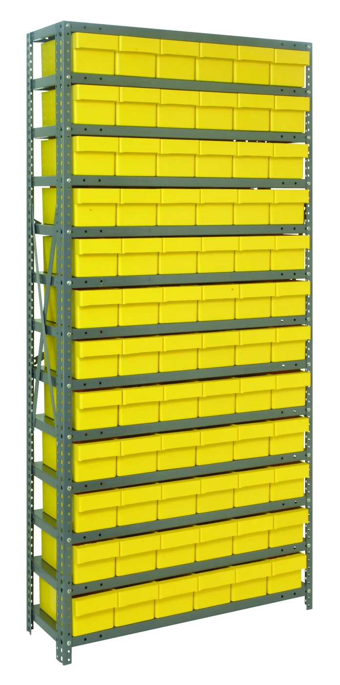 Quantum 1875-602YL Shelving Unit, 18"D x 36"L x 75"H, 400 lb capacity, Galvanized
