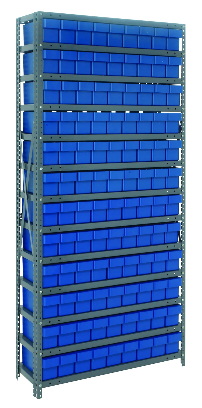 Quantum 1875-604BL Shelving Unit, 18"D x 36"L x 75"H, 400 lb capacity, Galvanized