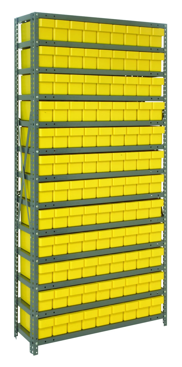 Quantum 1875-604YL Shelving Unit, 18"D x 36"L x 75"H, 400 lb capacity, Galvanized