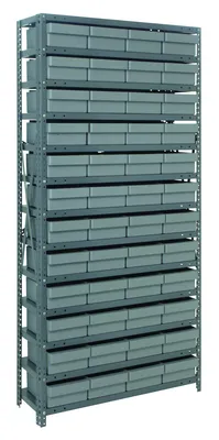 Quantum 1875-606GY Shelving Unit, 18"D x 36"L x 75"H, 400 lb capacity, Galvanized