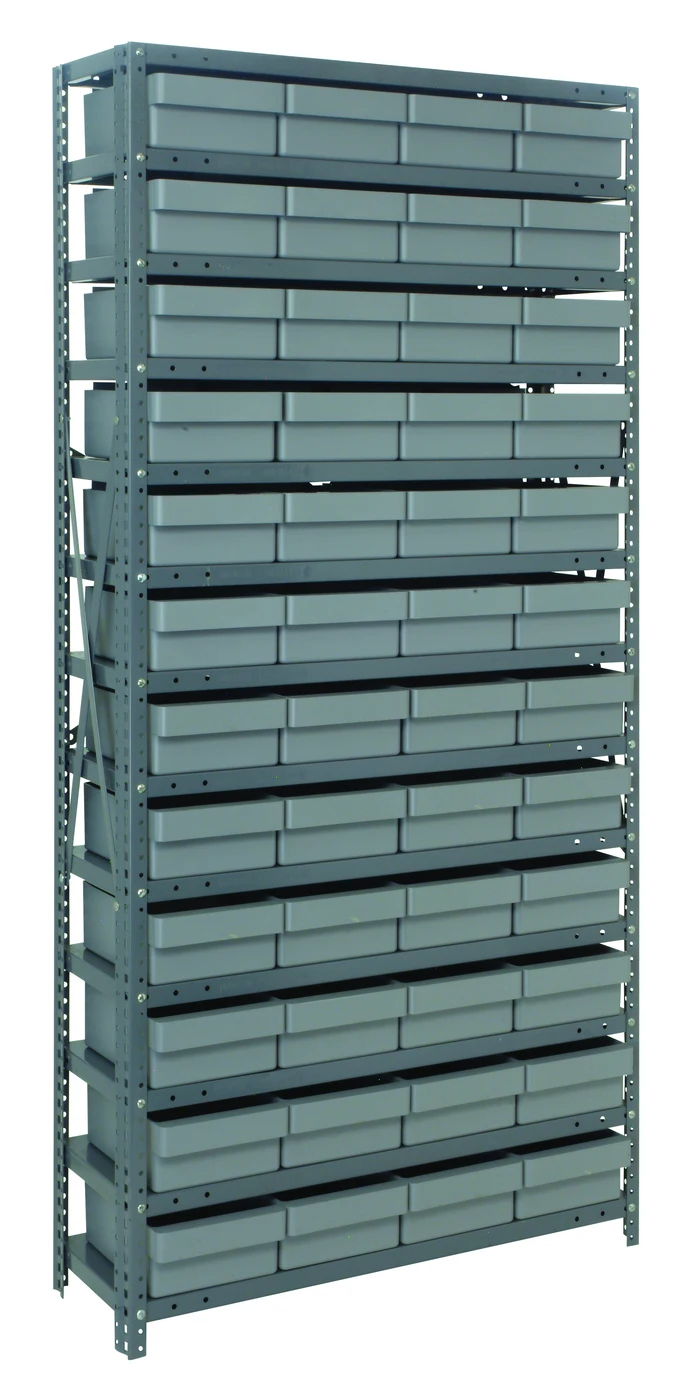 Quantum 1875-606GY Shelving Unit, 18"D x 36"L x 75"H, 400 lb capacity, Galvanized