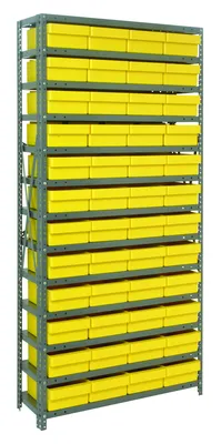 Quantum 1875-606YL Shelving Unit, 18"D x 36"L x 75"H, 400 lb capacity, Galvanized