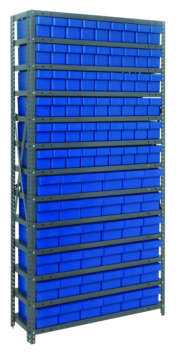 Quantum 1875-624BL Shelving Unit, 18"D x 36"L x 75"H, 400 lb capacity, Galvanized