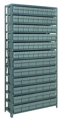Quantum 1875-624GY Shelving Unit, 18"D x 36"L x 75"H, 400 lb capacity, Galvanized