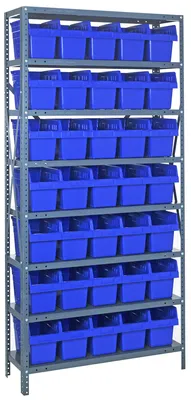 Quantum 1875-SB804BL Shelving Unit, 18"D x 36"L x 75"H, 400 lb capacity, Galvanized