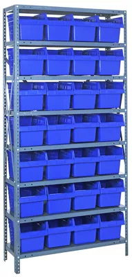 Quantum 1875-SB808BL Shelving Unit, 18"D x 36"L x 75"H, 400 lb capacity, Galvanized