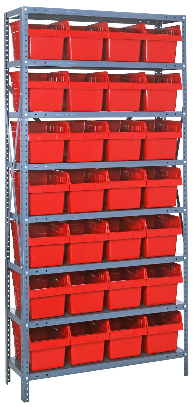 Quantum 1875-SB808RD Shelving Unit, 18"D x 36"L x 75"H, 400 lb capacity, Galvanized