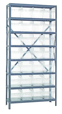 Quantum 1875-SB808CL Shelving Unit, 18"D x 36"L x 75"H, 400 lb capacity, Galvanized