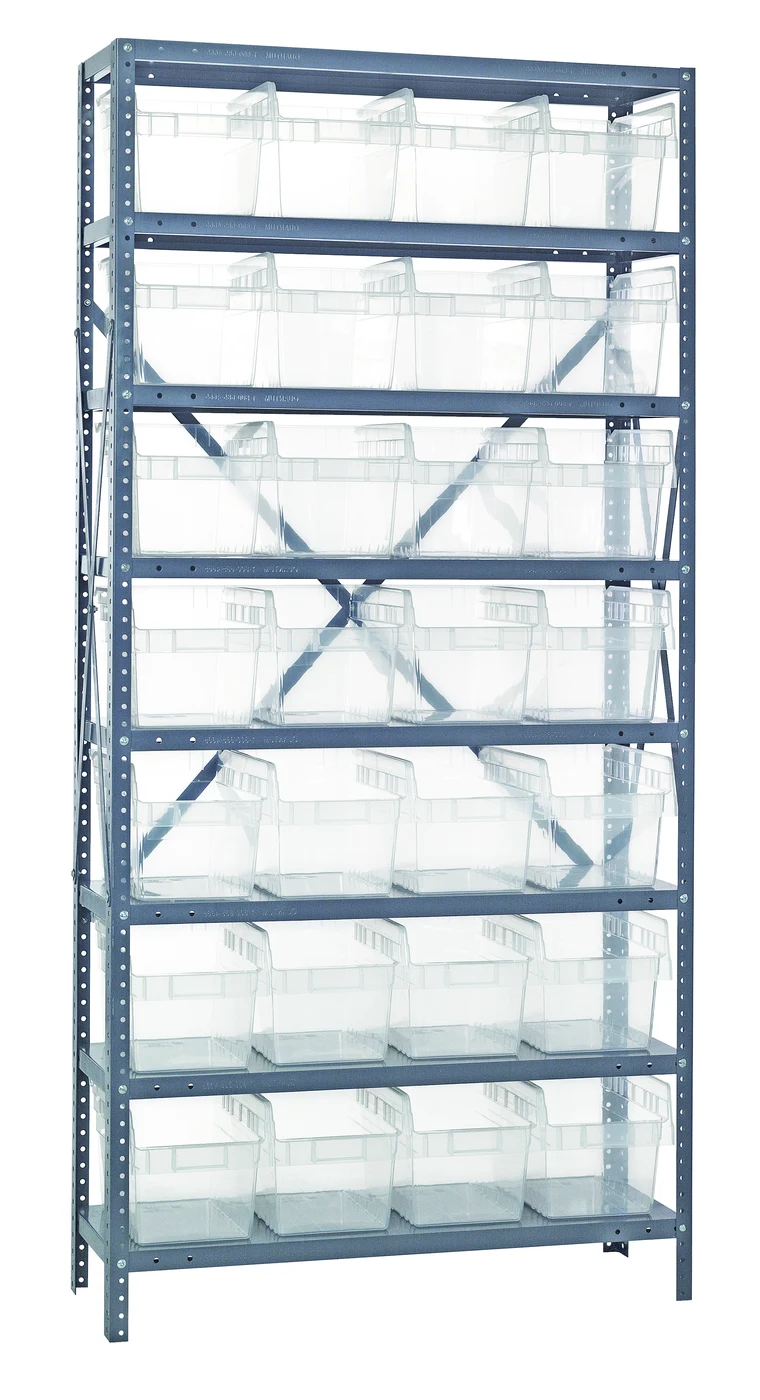 Quantum 1875-SB808CL Shelving Unit, 18"D x 36"L x 75"H, 400 lb capacity, Galvanized
