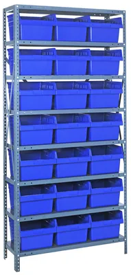 Quantum 1875-SB810BL Shelving Unit, 18"D x 36"L x 75"H, 400 lb capacity, Galvanized