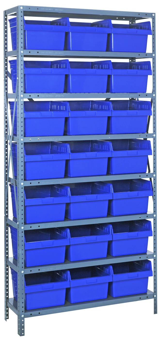 Quantum 1875-SB810BL Shelving Unit, 18"D x 36"L x 75"H, 400 lb capacity, Galvanized