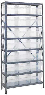 Quantum 1875-SB810CL Shelving Unit, 18"D x 36"L x 75"H, 400 lb capacity, Galvanized