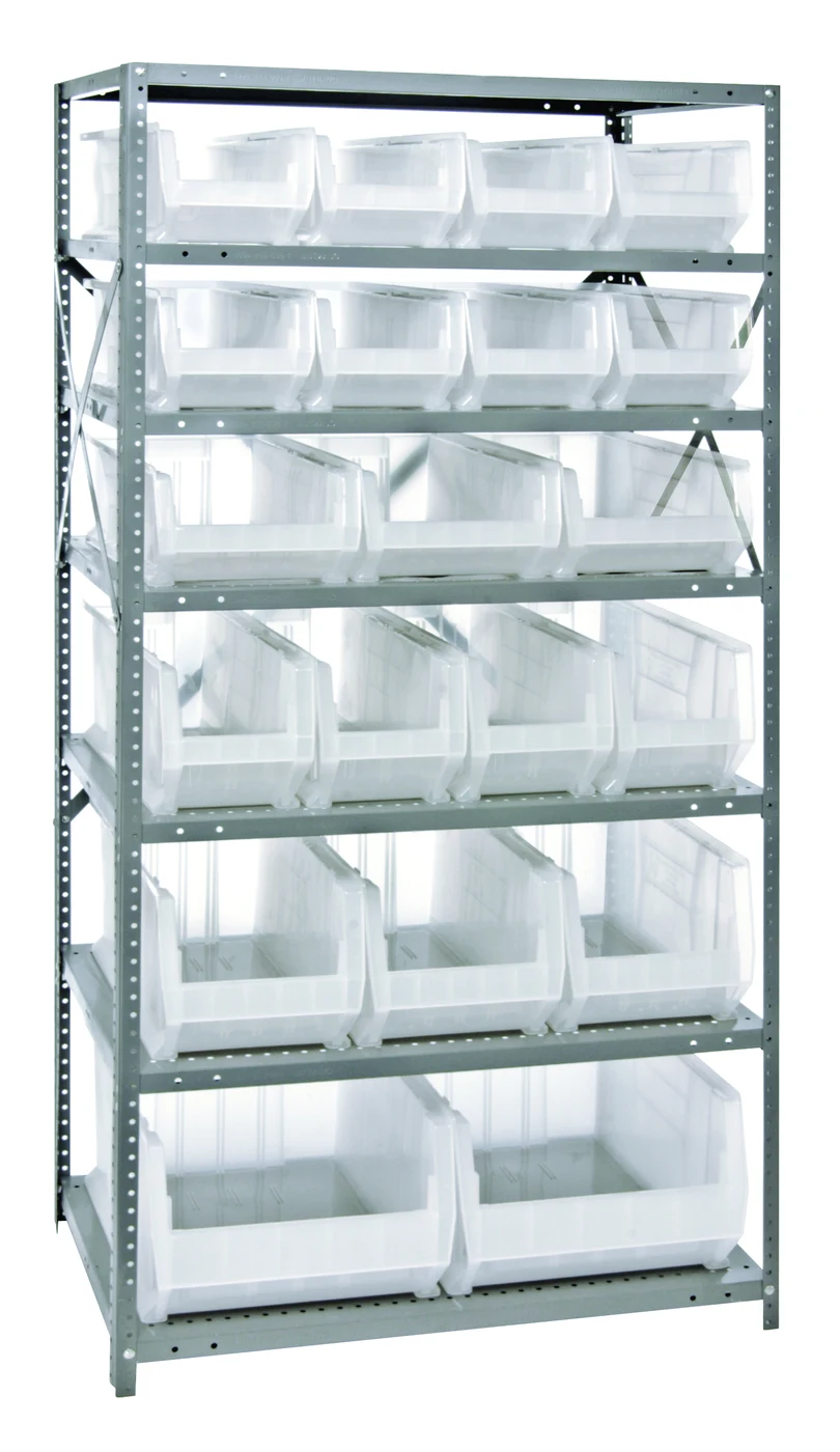 Quantum 2475-20-MIXCL Shelving Unit, 24"D x 36"L x 75"H, 400 lb capacity, Galvanized