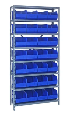 Quantum 2475-483BL Shelving Unit, 24"D x 36"L x 75"H, 400 lb capacity, Galvanized