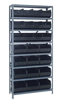 Quantum 2475-483485BK Shelving Unit, 24"D x 36"L x 75"H, 400 lb capacity, Galvanized